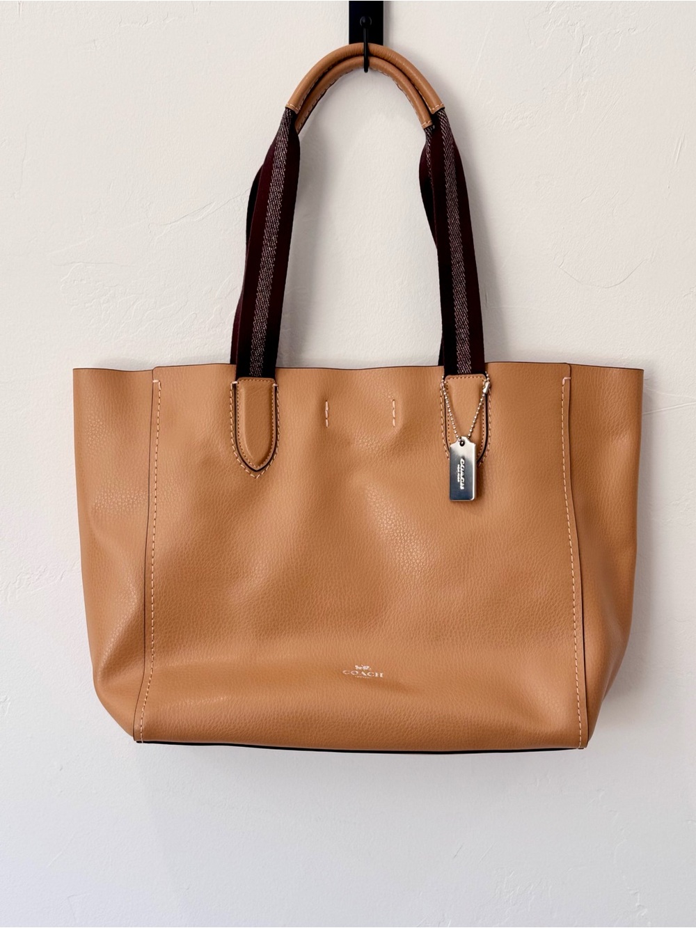 Coach DERBY Tote Handbag Pebble Leather Latte NWOT